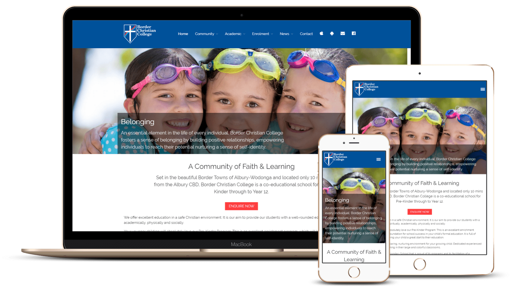 Border Christian College responsive website design - CloudDev Web Design